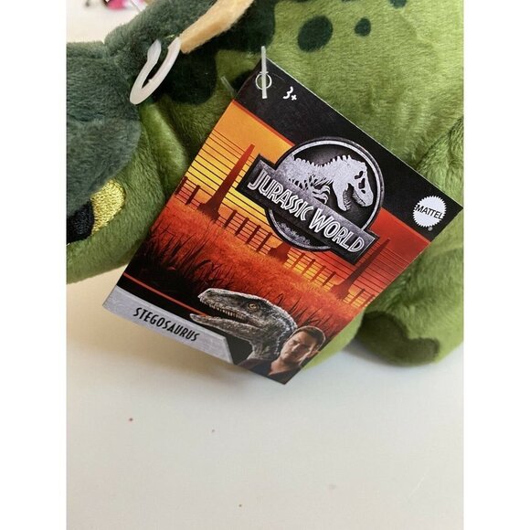 Jurassic World Green Stegosaurus Dinosaur Stuffed Plush Mattel NEW 8” Plushie - Picture 8 of 8